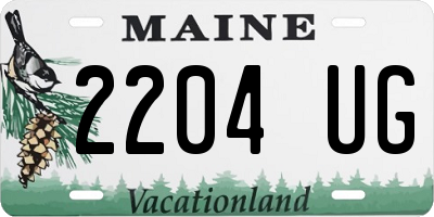 ME license plate 2204UG