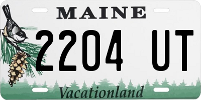 ME license plate 2204UT