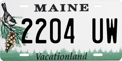 ME license plate 2204UW