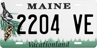 ME license plate 2204VE