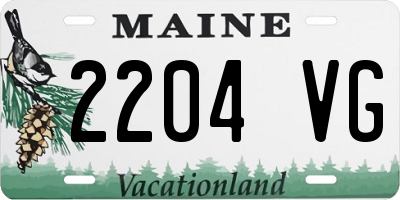 ME license plate 2204VG