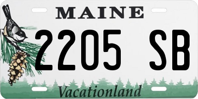 ME license plate 2205SB