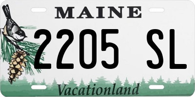ME license plate 2205SL