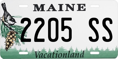 ME license plate 2205SS