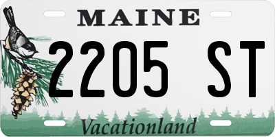 ME license plate 2205ST