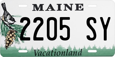 ME license plate 2205SY