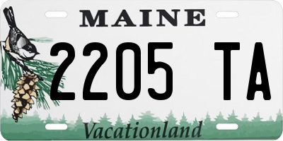 ME license plate 2205TA