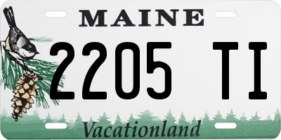 ME license plate 2205TI