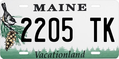 ME license plate 2205TK