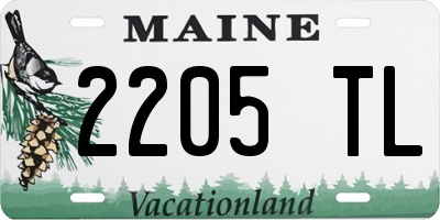 ME license plate 2205TL