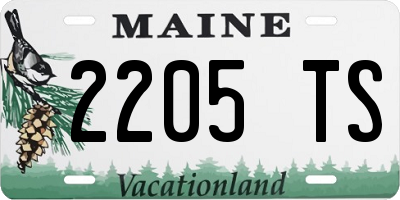 ME license plate 2205TS