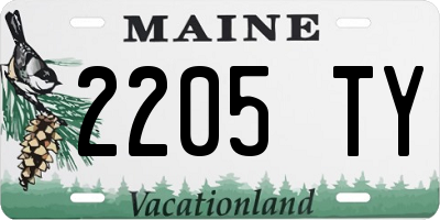 ME license plate 2205TY