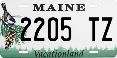 ME license plate 2205TZ