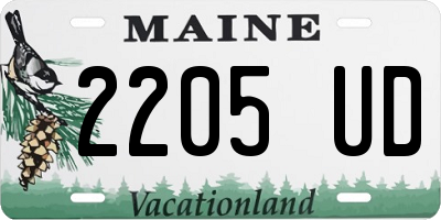 ME license plate 2205UD