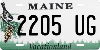 ME license plate 2205UG