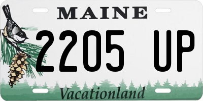 ME license plate 2205UP