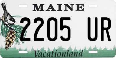 ME license plate 2205UR