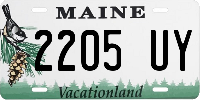 ME license plate 2205UY