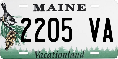 ME license plate 2205VA