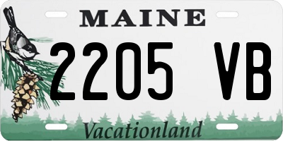ME license plate 2205VB