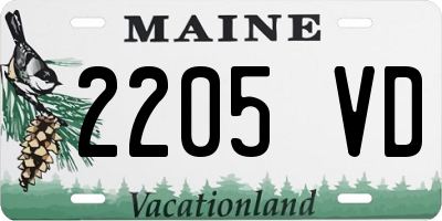 ME license plate 2205VD