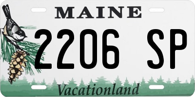 ME license plate 2206SP