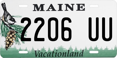 ME license plate 2206UU