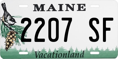 ME license plate 2207SF