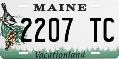 ME license plate 2207TC