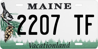 ME license plate 2207TF