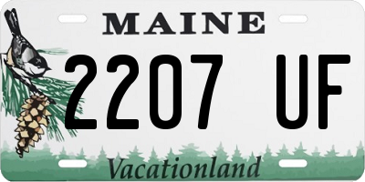 ME license plate 2207UF