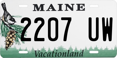 ME license plate 2207UW