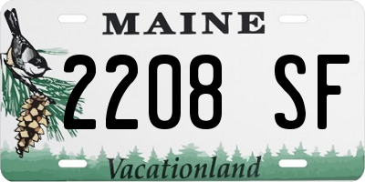 ME license plate 2208SF