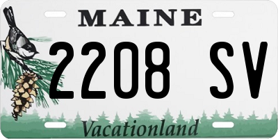 ME license plate 2208SV