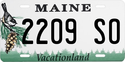 ME license plate 2209SO