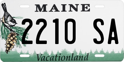 ME license plate 2210SA