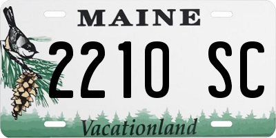 ME license plate 2210SC