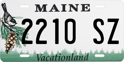 ME license plate 2210SZ
