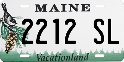 ME license plate 2212SL