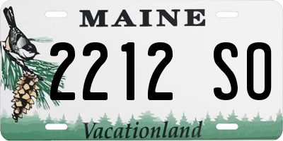 ME license plate 2212SO