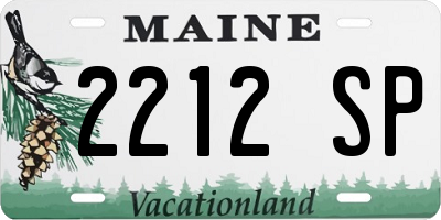ME license plate 2212SP