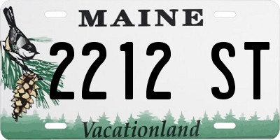 ME license plate 2212ST
