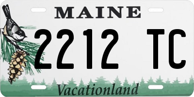 ME license plate 2212TC