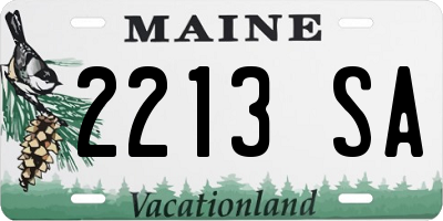 ME license plate 2213SA