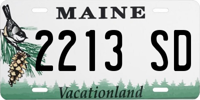 ME license plate 2213SD