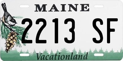 ME license plate 2213SF