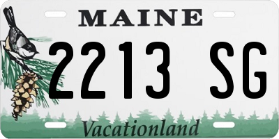 ME license plate 2213SG
