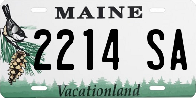 ME license plate 2214SA