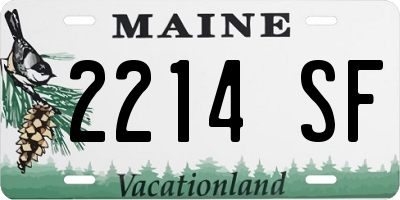 ME license plate 2214SF