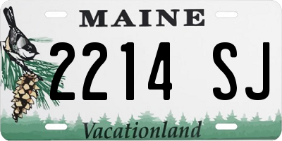ME license plate 2214SJ